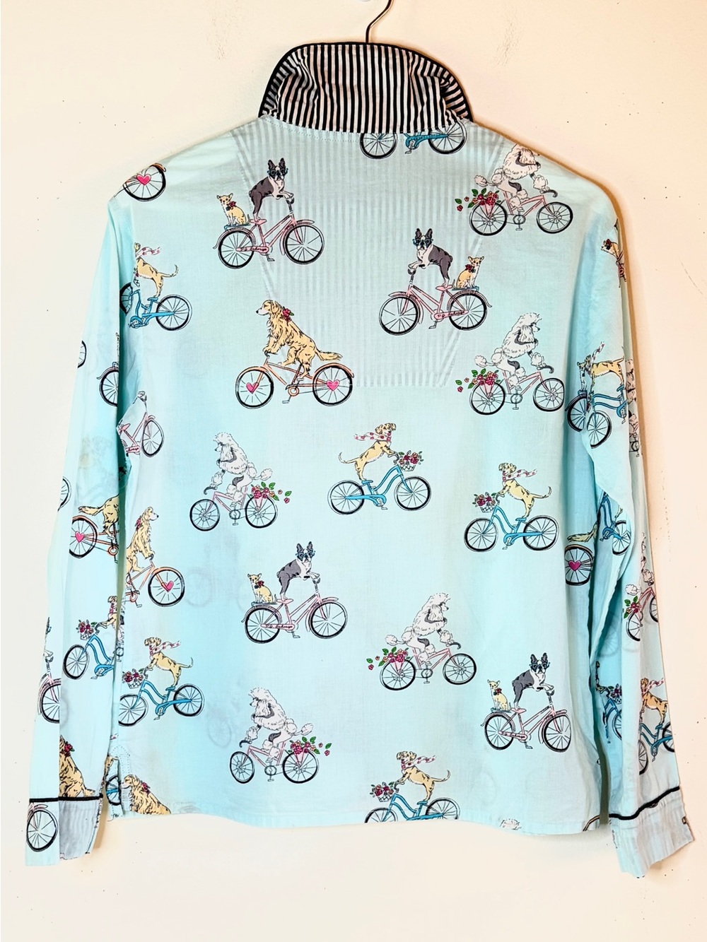 P.J. Salvage Playful Prints Dogs Riding Bicycles Pajama Set 100% Cotton sz S - Picture 4 of 9